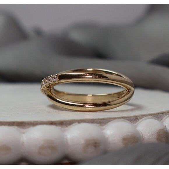 James Avery 14k Yellow Gold Diamond Pave Crossed Ring 5.2G / Sz 9 - Picture 3 of 6